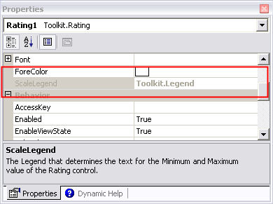 The Read-Only ScaleLegend property in the property grid