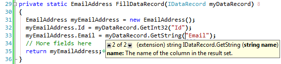 IntelliSense popping up for the new extension method