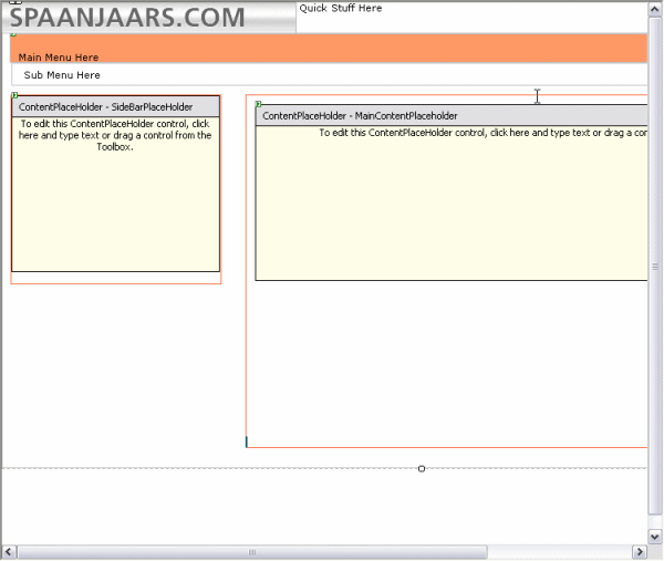 Design View of the Master Page