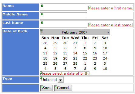 The Add Edit Contact Person Page In Design View