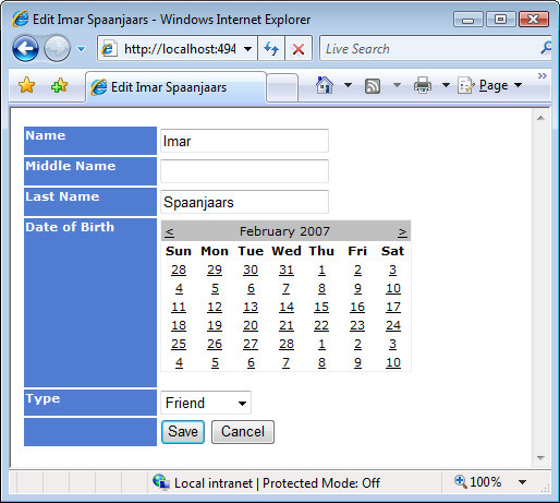 Editing a Contact Person