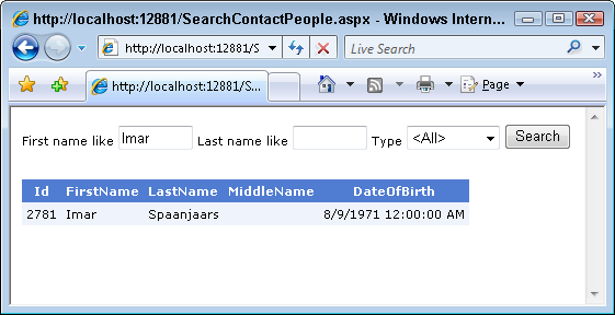 Searching for Contact People Using Custom Filtering