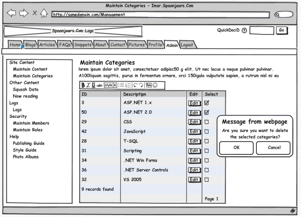 The Final Mockup in Balsamiq Mockups