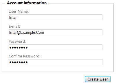 Creating a new user account